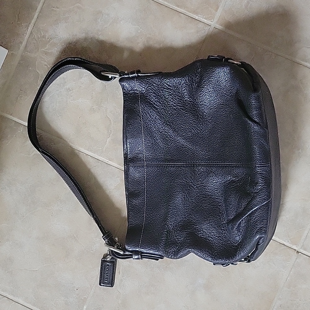 Coach Soho Black Pebbled Leather Large Hobo Shoulder Bag F15064